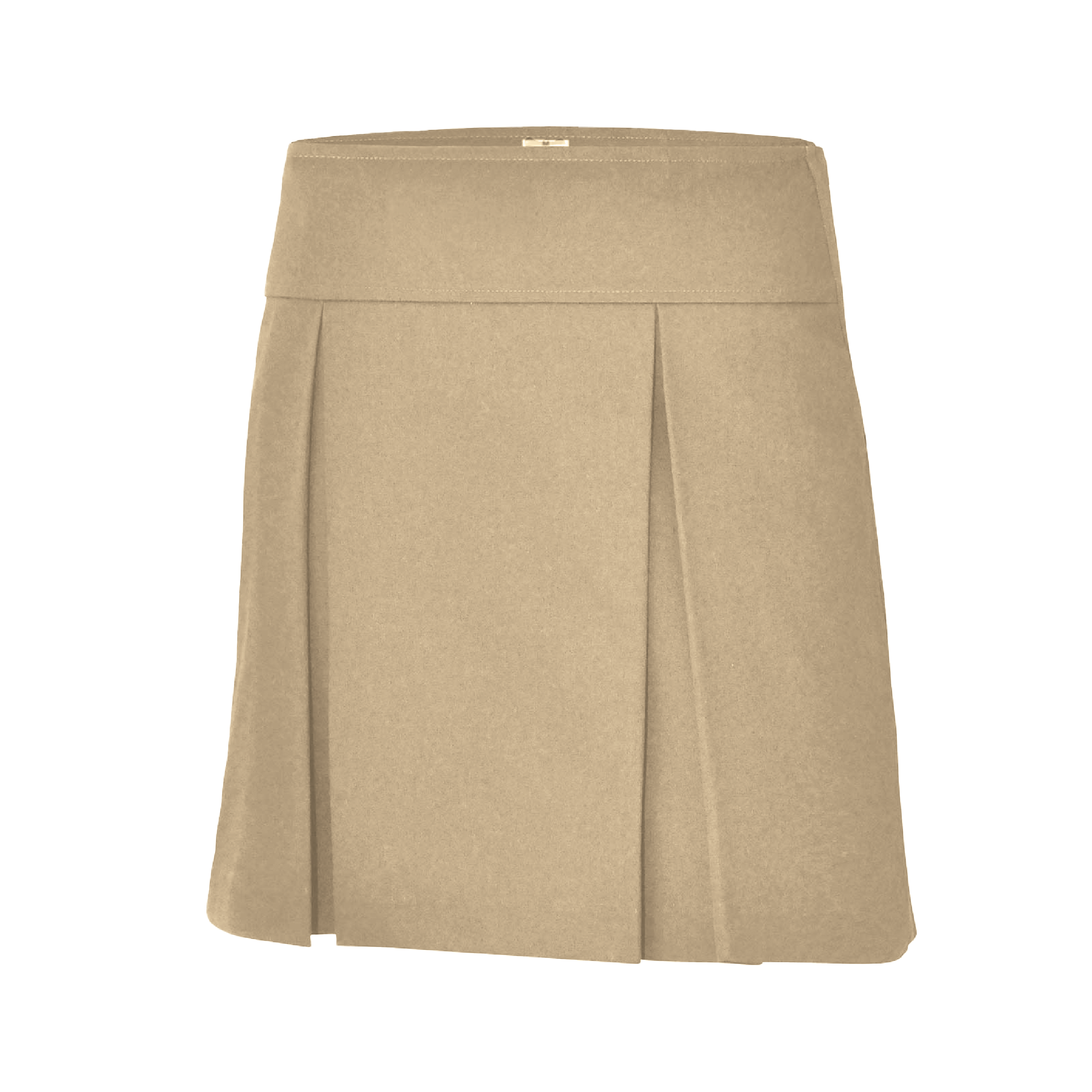 Girls Khaki Box Pleat Skort